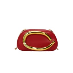 Women PU Leather Trendy Clutch Purses Solid Color Metal Decoration Evening Bag Hand-held Shoulder Clutch Bag for Wedding Party