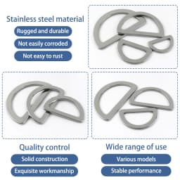 5/10/20Pcs 15-38mm D Ring Stainless Steel Bag Buckle Webbing Strap Connector Hook Dog Collar Decor Loop DIY Hardware Accessories