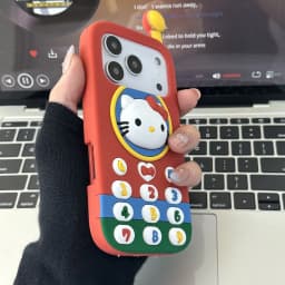 Phone Case for iPhone 17 Pro Max 16 15 14 13 Pro 12 Pro Max 3D Cartoon Hello Kitty Retro Phone Stereoscopic Soft Silicone Cover