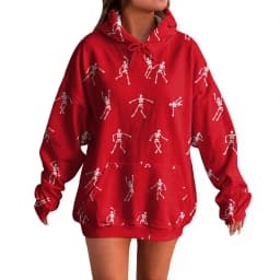 Women's Pullover Sweater Round Neck Lightweight Fleece Lined Top With Interesting Print Halloween Themed Top Winter Hoodie Women
