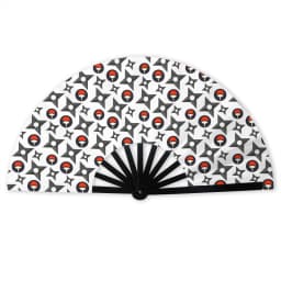 Anime U-Uchihaes Sasuke Japan Folding Hand Fan Custom Red Cloud Polyester Fabric Fan Novelty Summer Accessory Decorative Fans