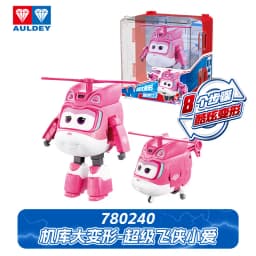 Auldey Original Super Wings Big Wing STEGO Dinosaur Mega Transformation Toy - Kids Robot Firefighter with Hangar Christmas Gift