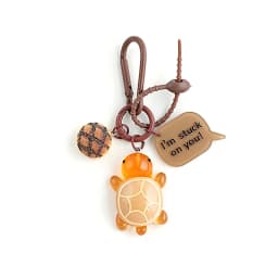 Creative Candy Color Flower Heart Pendant Keychain Cute Small Flower Key Ring Bag Pendant Accessories Luminous Turtle Pendant