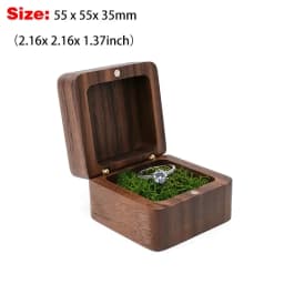 Walnut Wooden Ring Box for Proposal Blank Wood Earring Rings Jewelry Boxs Engagement Ring Box Wedding Ring Box Anniversary Gifts
