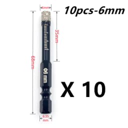 5-16mm Hexagonal Shank Brazed Dry Ceramic Tile Drill Bit Marble Granite Vitrified Tile Hole Opener Diamond Drill Bit Hole Saw