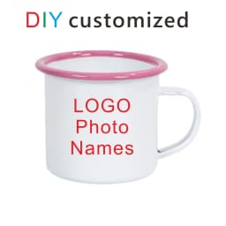 Customized Enamel Metal Mug 350ML Colorful Print Your Photo LOGO Coffee Mugs, Tea Cups, Mothers' Day, Fathers' Day Wedding Gift