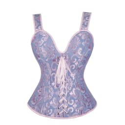 Women Corset with Straps Black Overbust Corset Plus Size Floral Jacquard Corset Zipper Top Gothic Steampunk Corset Bustier