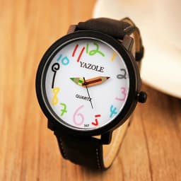 YAZOLE Creactive Pencil Pointer Quartz Watch for Kids Boys Girls Leather Belt Fashion Sport Children's Watch Montre Enfant