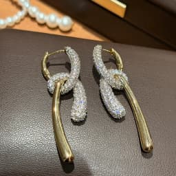 European And American Light Luxury Elegant Zircon Double Geometric Hoop Earrings Fashion Simple Metal Jewelry Party Gifts