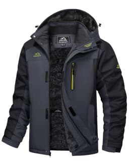 Men's Winter Jacket Waterproof Windproof Fleece Lined Parka Warm Thermal Coat with Removable Hood Outdoor Ski Snowboard Jacket