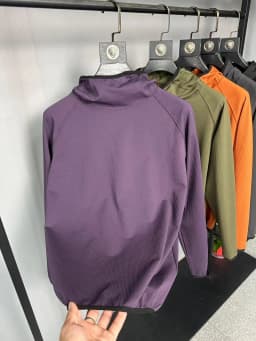 Lightweight Quick-Dry Elastic Men's Hoodie Long Sleeve Sweatshirt Bubble Texture Fabric Autumn Season Basic Style Color
