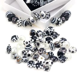 Black Color Series 2/4/6PCS/LOT Mixed Style Handmade Lampwork Glass Beads For Crafts Charm Bracelets/Earring DIY Jewelry Making