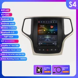Hizpo For Tesla Style Android 14 For Jeep Grand Cherokee 2014 -2022 Car Multimedia Stereo Player Navigation GPS Autoradio 9.7“