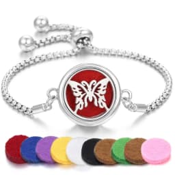 Tree of Life Aromatherapy Bracelet Open Lockets Bangle Essential Oil Diffuser Bracelet Adjustable Chain Bracelet with 10pcs Pads