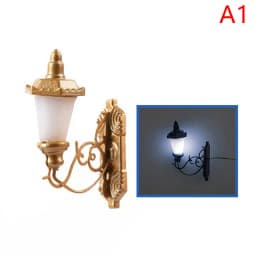 1:87 Scale Model Warm White LED Street Lamp Posts, Dollhouse Ceiling Decor; Miniature Wall Lighting