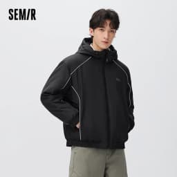 Semir Men Padded Jacket Loose Fit Drawstring Hooded 2026 New Winter Daily Wear Urban Casual Style Cold Weather Layering