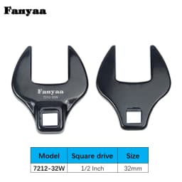 27-36mm Crowfoot Wrench 1/2 Inch Drive Open End Socket Head, Industrial Ratchet Tool for Torque Wrench Fanyaa