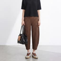 GVUW Solid Color Versatile Casual Pleated Pants Women's High Waisted Elastic Loose Straight Trousers 2026 Summer New 17S3807