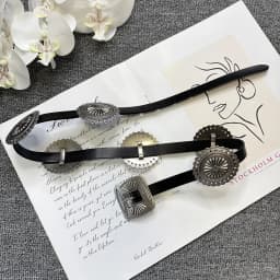 Antique silver metal decorative first-layer cowhide belt, punk style metal thin belt, women's genuine leather pants belt, small