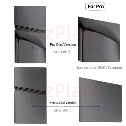 5 in 1 30th Anniversary Gray FacePlates for PS5 Pro Disc/Digital Edition for PlayStation 5 Pro Cover Accessories Faceplate Shell