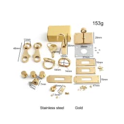 1/5Sets Stainless Steel Metal Rectangle Hanger Clasp Locks For DIY Craft Handbags Purse Bags Belt Buckles Hardware Accessories
