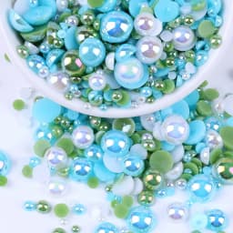 Mix Color AB Half Round ABS Beads Pearl Flatback Bead For DIY Nail Decor Jewelry Making F0104
