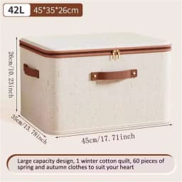 Large Household Storage Box Heavy-duty Hard Shell Cotton Linen Zipper Storage Organizer Box with Lid for Clothes Toys Blankets 