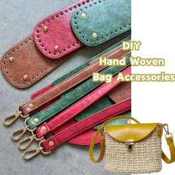 HOT 1 Set Woven Bag Accessories DIY PU Leather Handmade Crochet Bag Bottom Strap Buckles Handmade Bag Accessories Woven Bag Set