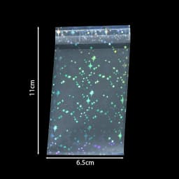 50pcs Holographic Shiny Transparent Plastic Bag Self Sealing Colorful Jewelry Bag for Necklace Bracelet Gift Packag Storage Bags
