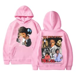 Classic Michael Jackson King of Pop Double Sided Print Hoodie Men Vintage Gothic Rock Sweatshirt Man Casual Oversized Streetwear