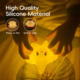 Silicone Star Moon Night Light Rechargable Sleeping Wall Nightlights 3 Level Brightness Beside Lamp For Baby Bedroom Decor