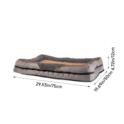 Voltsify Anti-Slip Orthopedic Pet Bed with Removable Zipper Cover, Elevated Pillow Support, High-Density Sponge & EPE Foam