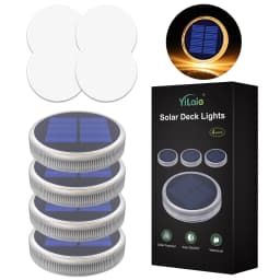 Solar LED Outdoor Deck Lights IP68 Waterproof Garden Step Lighting Auto On/Off Stairs Patio Pathway Yard Fence Wall Lamp