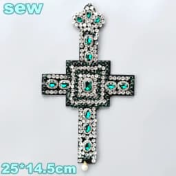 Embroidery Sequined Alphabet Pearl Letter Cross Patch,sequins Heart Beaded Eye Patches Badges Appliques for Clothing WF2210252
