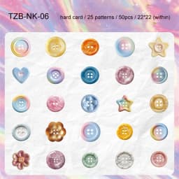 JIANWU Button Series Vintage Button Shaped Landscape Material Collage Scrapbooking Sticker Creative DIY Journal Stationery