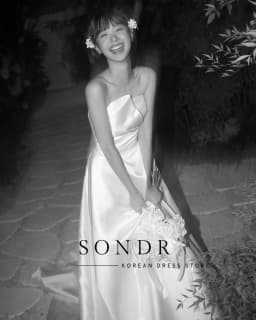 Sondr New Korean Wedding Dresses Strapless Silk Satin Bridal Gown Customized A Line Self-Wedding Dresses Photo Shoot Gown