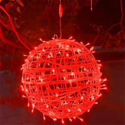 Waterproof LED Rattan Ball Christmas Tree String Lights Outdoor 30CM Fairy Light Garland for Wedding Party Garden Backyard Decor