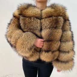 Women's Fur Coat - Winter Women's Warm Natural Raccoon Fur Coat - Fashionable Luxury Mainstream Brand Genuine Leather Coat