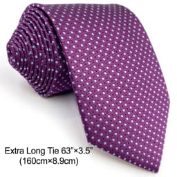 Mens Necktie Set Purple Dots Tie Pocket Square Violet Lavender Classic Extra Long Bow Tie Pre-Tied Boys Size for Kids Available