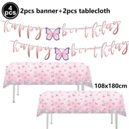 1set Pink Butterfly Balloons 32inch Number Balloon Set Happy Birthday Butterfly Foil Balloon Baby Shower Birthday Party Decors