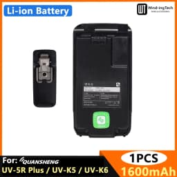 Quansheng UV 5R Plus Li-ion Battery DC 7.2V 3800mAh Battery BPK5 For UV-K6 Walkie Talkie UV K5 UV K58 Two Way Radio Rechargeable