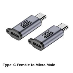 Type C Female to Mini USB Male Adapter Micro USB to USB C Adapter 480Mbps Data Transfer Fast Charging Converter for Phone