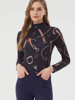 Spring and Summer Long Sleeved Equestrian T-Shirt Riding Top Women's Shirt Riding Outfit Equestrian Clothing Women's Base Knitte