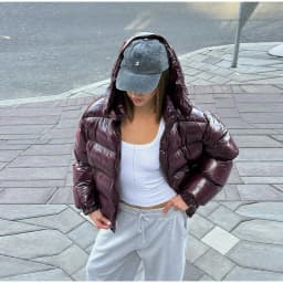 Chic Reflective Fabric Lace Up Hooded Cotton Jacket Women Stand Collar Full Sleeve Zipper Warm Overcoat 2026 Winter Lady Outwear