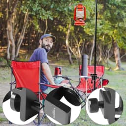 360 Degree Rotation Table Mount Clamp Aluminum Alloy Lantern Stand Clip Adjustable Height Camping Lamp Pole Table Clip for Table