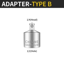 Onnfang Socket Adapter Ratchet Wrench Drive Head 1/4 to 1/2 to 3/8 Chrome Vanadium Steel Car Bicycle Garage Home Repair Tool