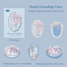 Journal GO 15pcs Embossed Texture Sticker Pack for Journaling Scrapbook Decoration 3D Flower Stickers for Collage Gift Card diy