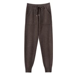 Women's Knitted 100% Wool Pants with Double Pockets and Elastic Waistband for Autumn and Winter, High Stretch Sports Style Pants