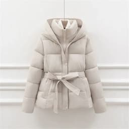 European Double-layer Collar Down Cotton Jacket Women Winter 2025 New Fashionable Lamb Wool Warm Sports And Casual Slim Jacket