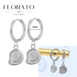 925 Sterling Silver ear needles Animal Butterfly/Elephant/Shell Pendant Hoop Earrings For Women Fashion Jewelry Accessories
